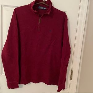 Men’s Burgundy Polo Quarter Zip Pullover